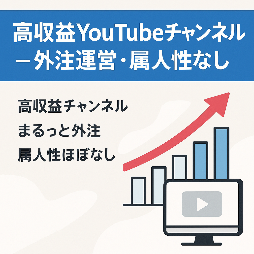 高収益YouTubeチャンネル＿外注運営・属人性なし