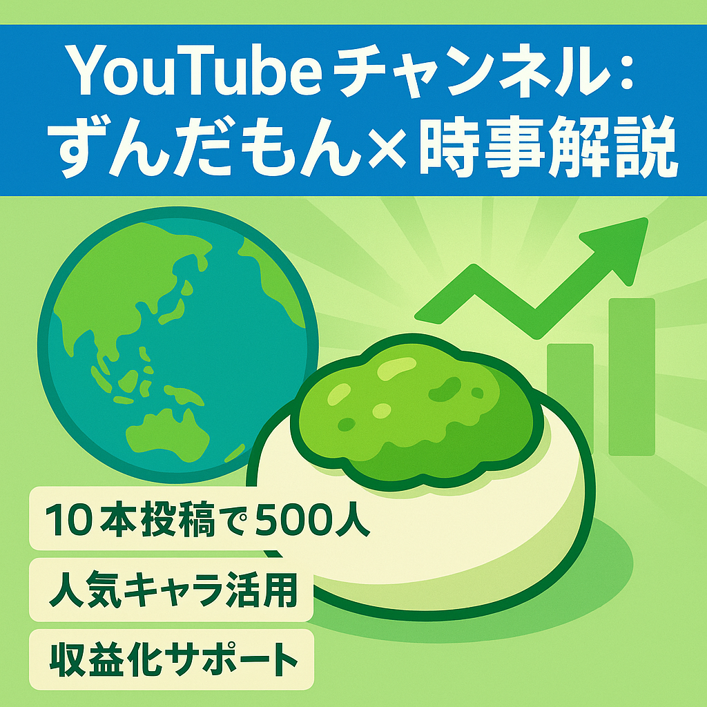 ずんだもんX日本と世界事情関連、右肩上がりのチャンネルです。