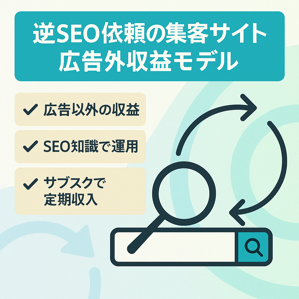 逆SEO対策依頼集客サイト(70記事程度)広告収入以外の収益サイト