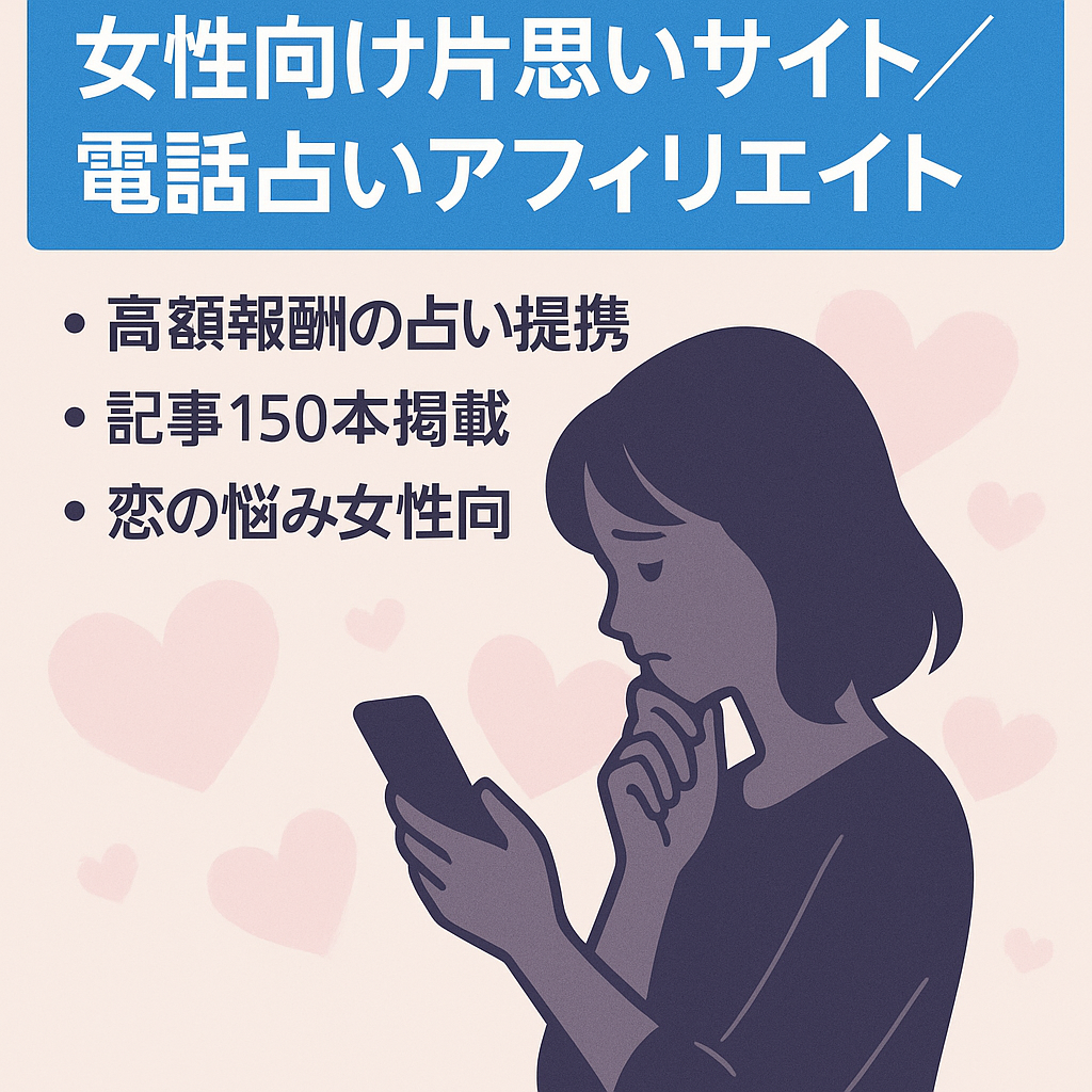 「片思い」をテーマとした女性向けサイト（電話占いアフィリエイト）