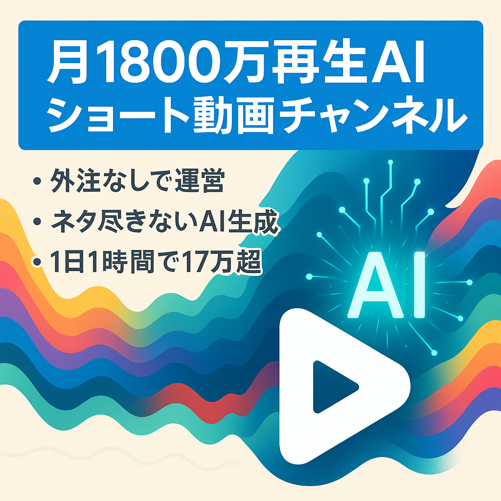 【月1800万再生越え！】AIで作るショート動画専門チャンネル！AI動画作成マニュアルも付いてきます！