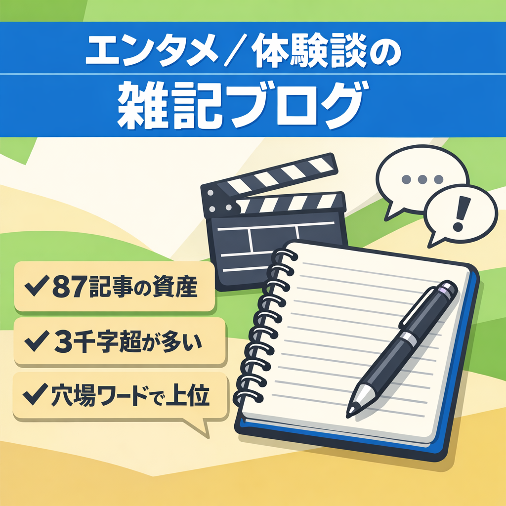 【エンタメから体験談まで幅広い87記事！】オリジナリティな雑記ブログです