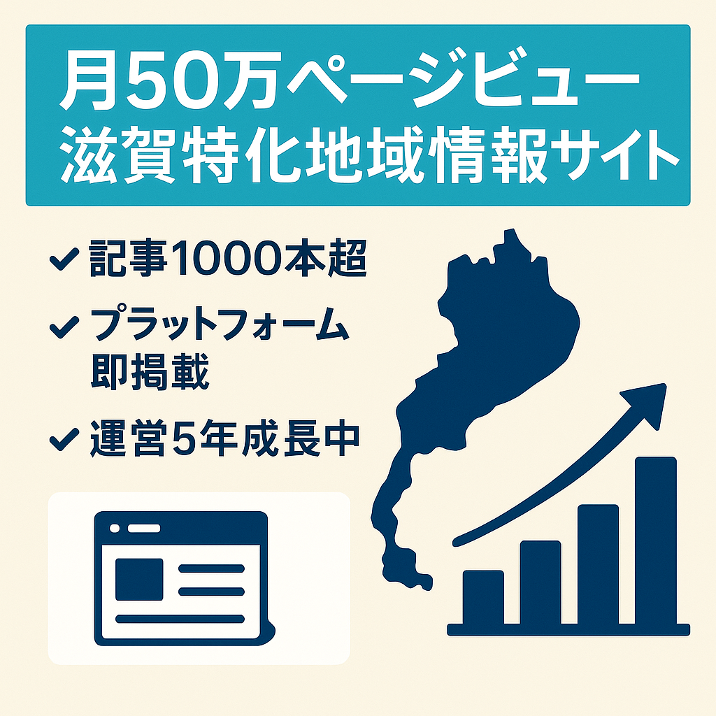 【月間50万PV以上】運営5年目 / 記事数1000以上 / 滋賀県に特化した地域情報サイト