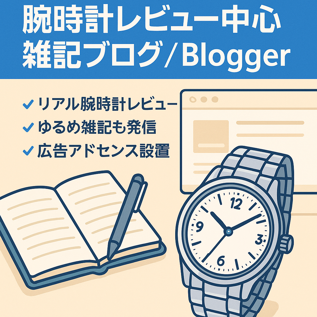 【Blogger】腕時計のレビューを中心とした雑記ブログ
