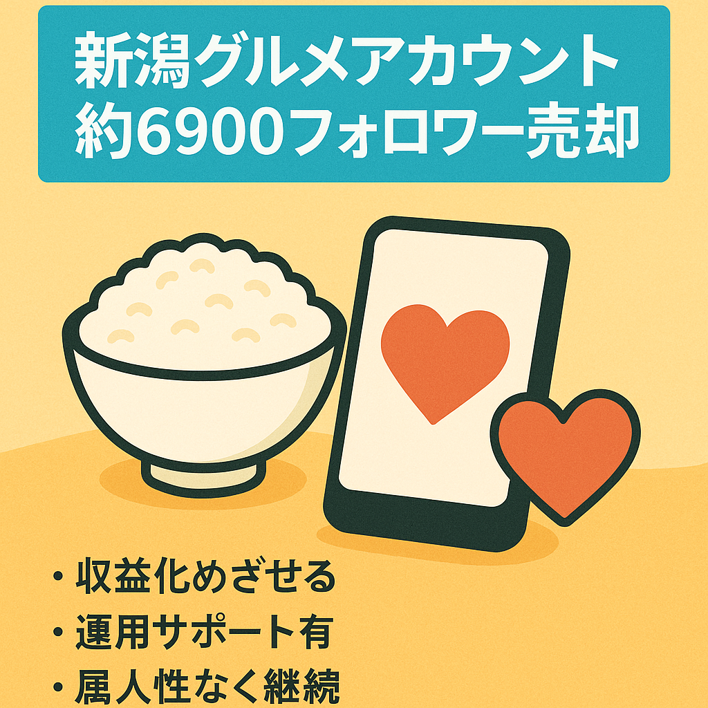 新潟県特化型 グルメアカウント 収益化可能◎ 属人性なし フォロワー6900人以上