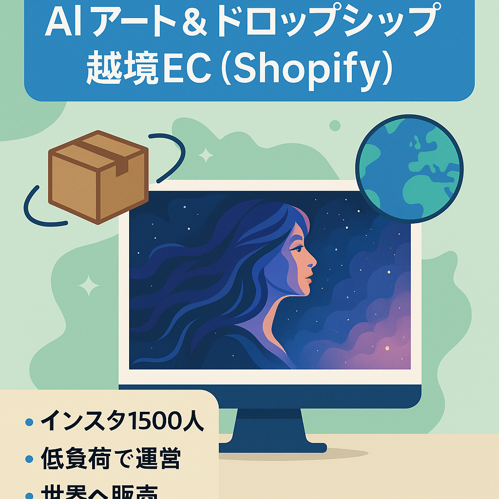 【インスタフォロワー1500以上】AIアート＆ドロップシッピングの越境ECサイト（Shopify）
