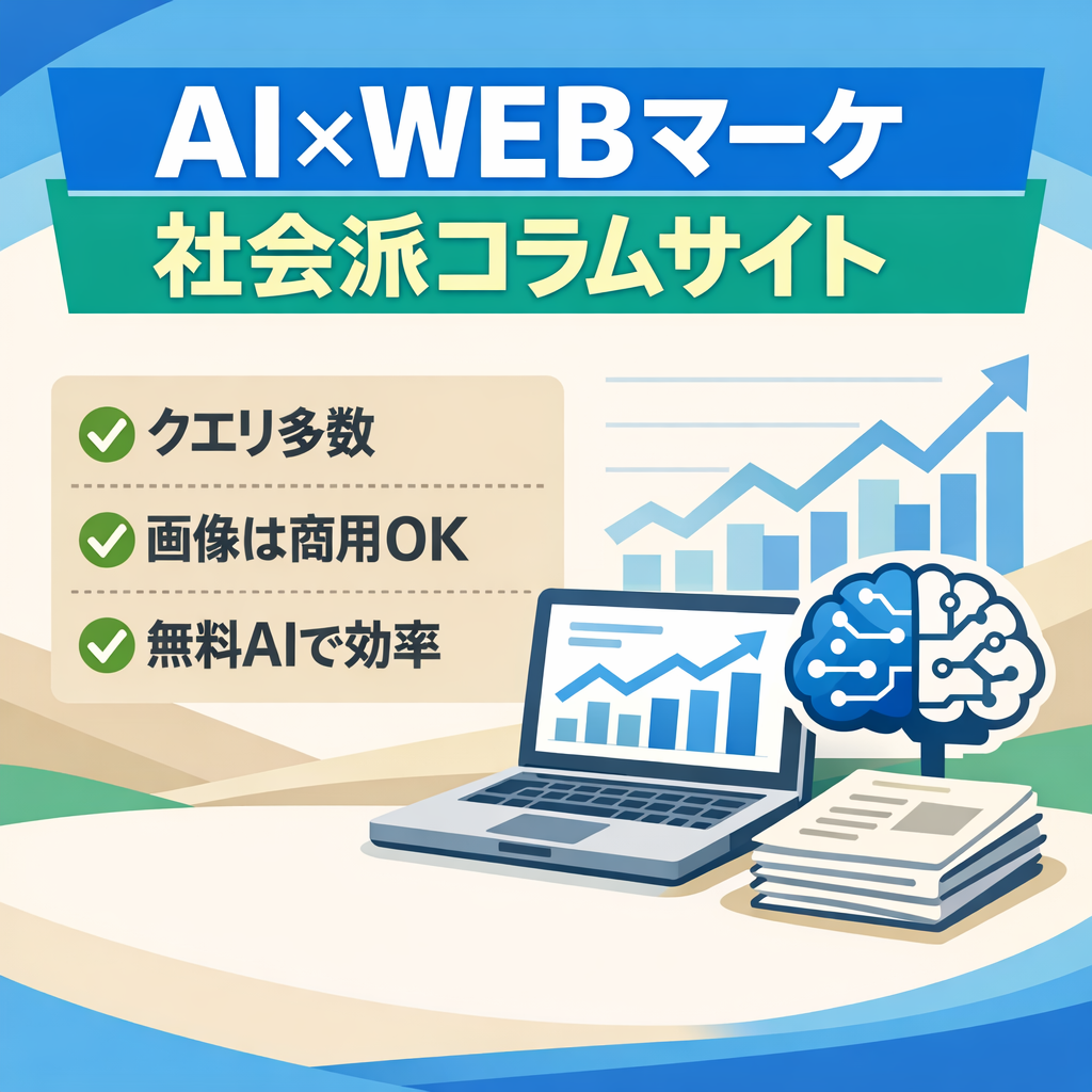 【クエリ多数】AI×WEBマーケティングの問題点をまとめた社会派コラム集【商用利用okの無料素材利用】