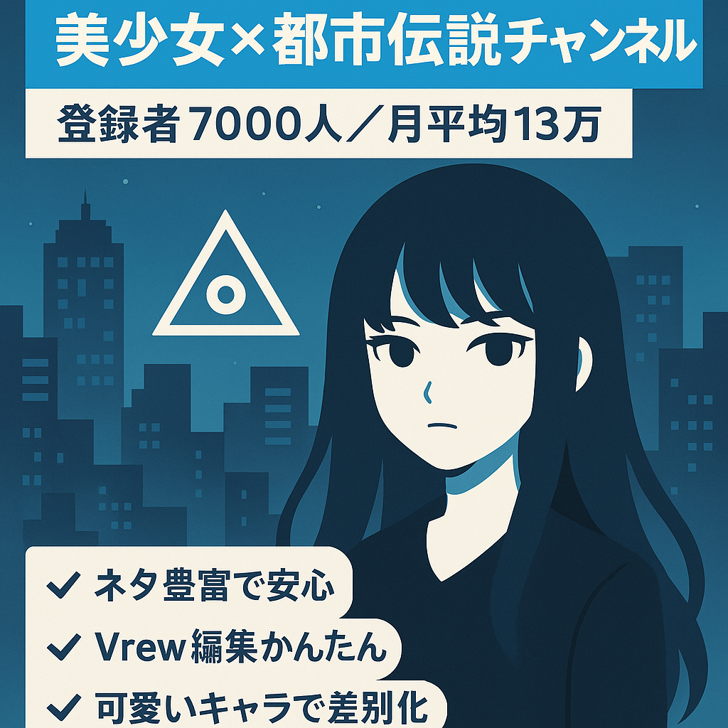 【人気の美少女×都市伝説チャンネル】登録者7000人・月平均13万以上