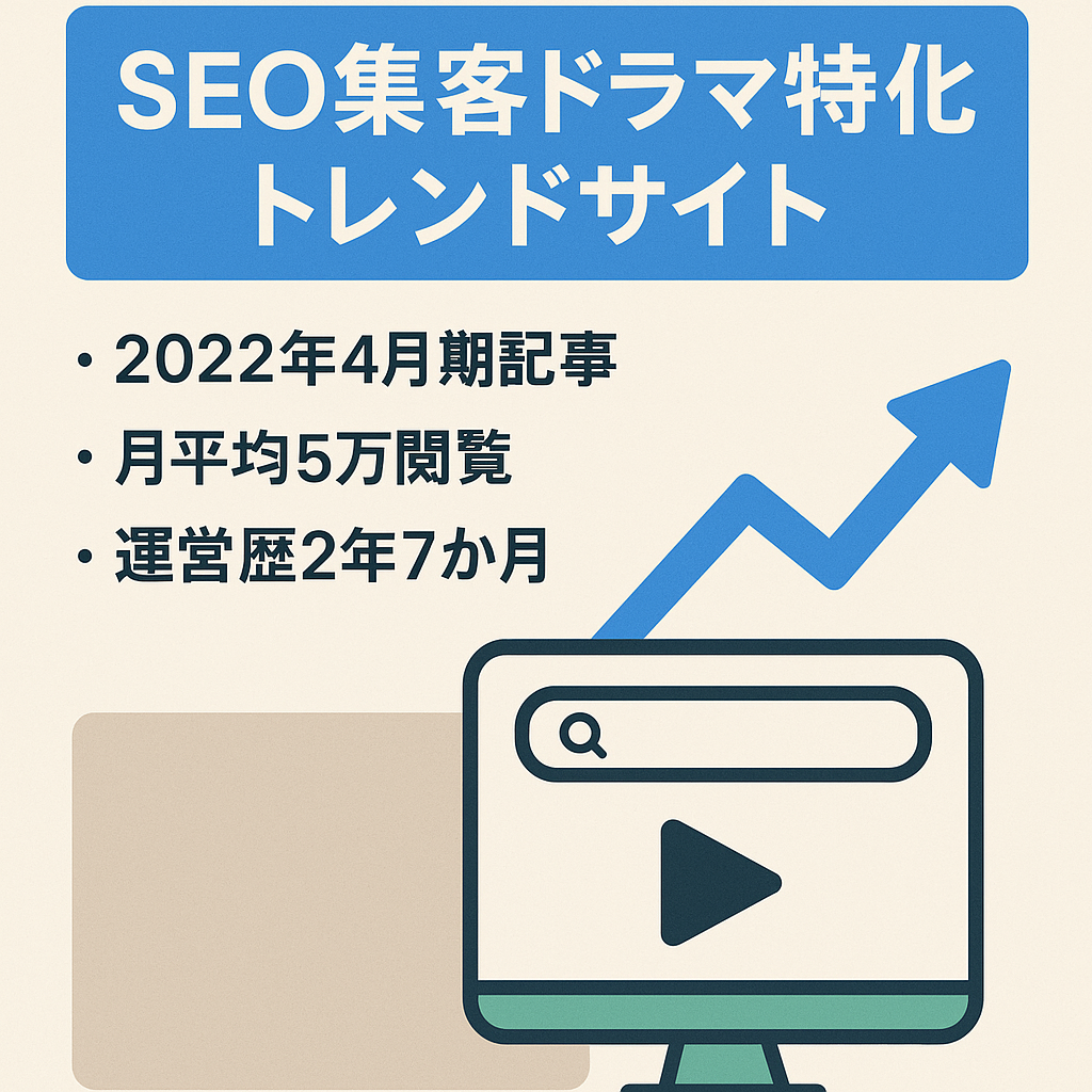 【2022年4月期対応】SEO集客メインのドラマ特化トレンドサイト！