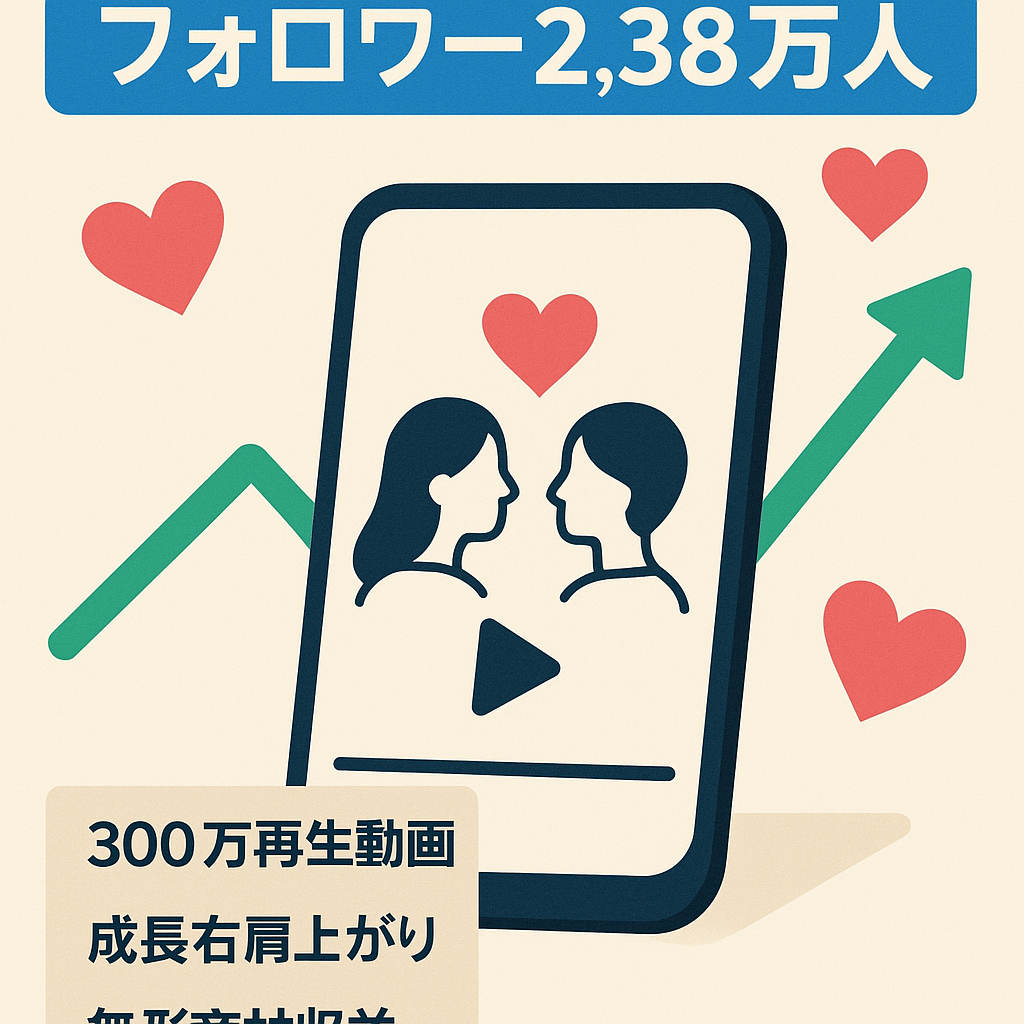 【TIKTOKフォロワー23800人！恋愛アカウント】完全非属人アカウントでマネタイズ実績ありです。