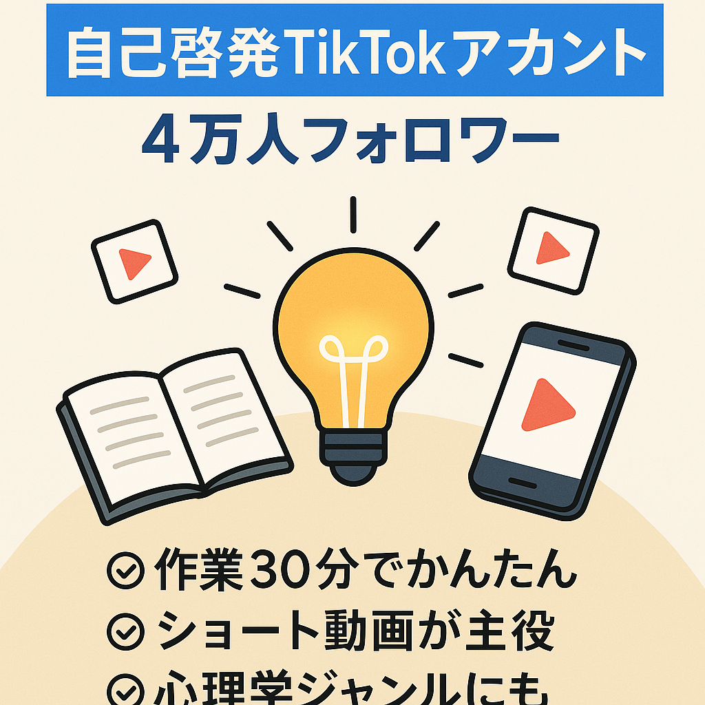 【フォロワー数4万人超！】汎用性の高い自己啓発系TikTokアカウント