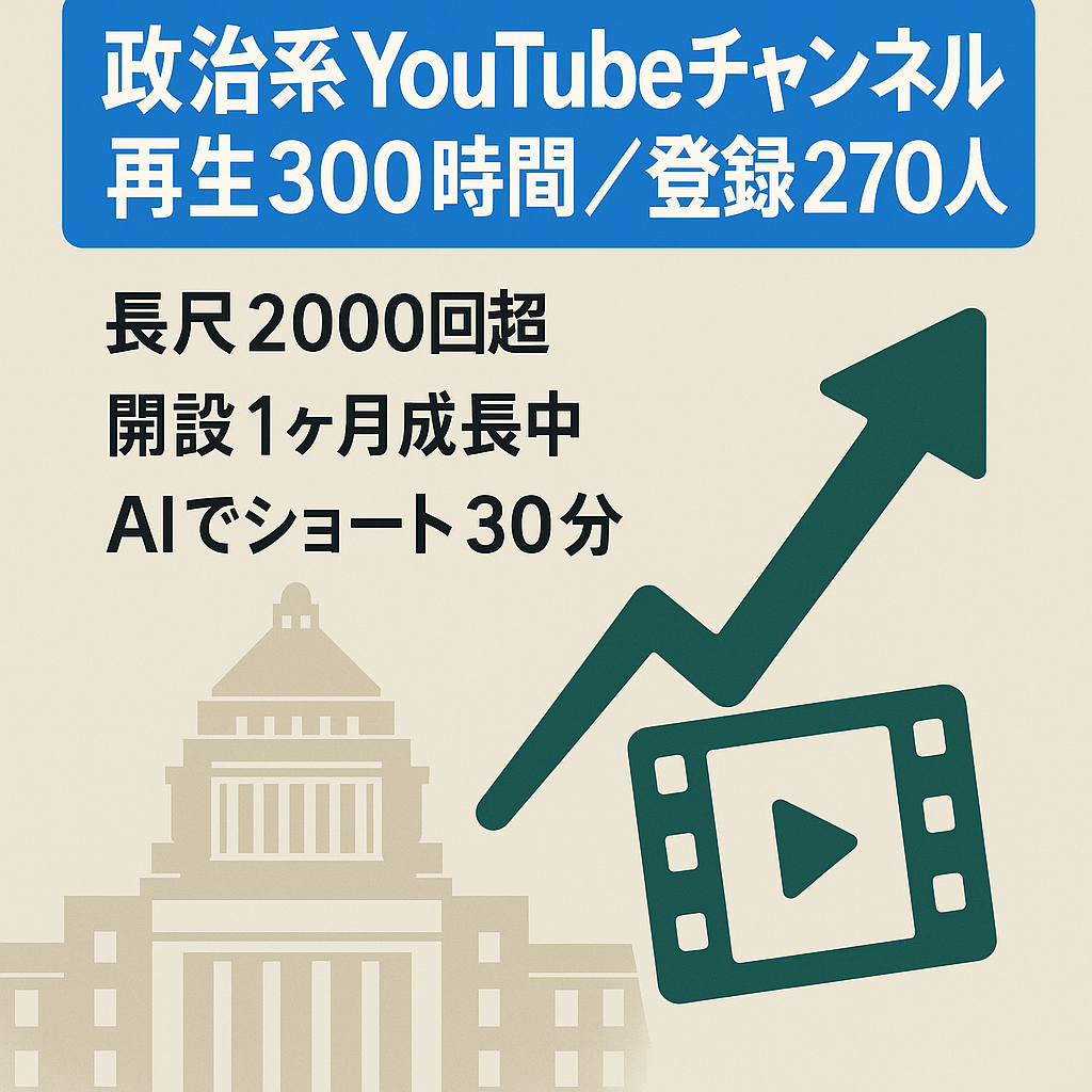 【育てたい】登録270人、再生300時間超 政治ch （切り抜きあり）