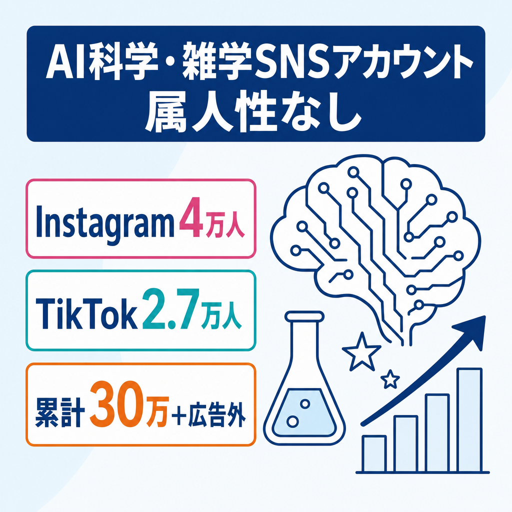 【インスタ４万人、tiktok2.7万】AI科学/雑学系ch【属人性なし】