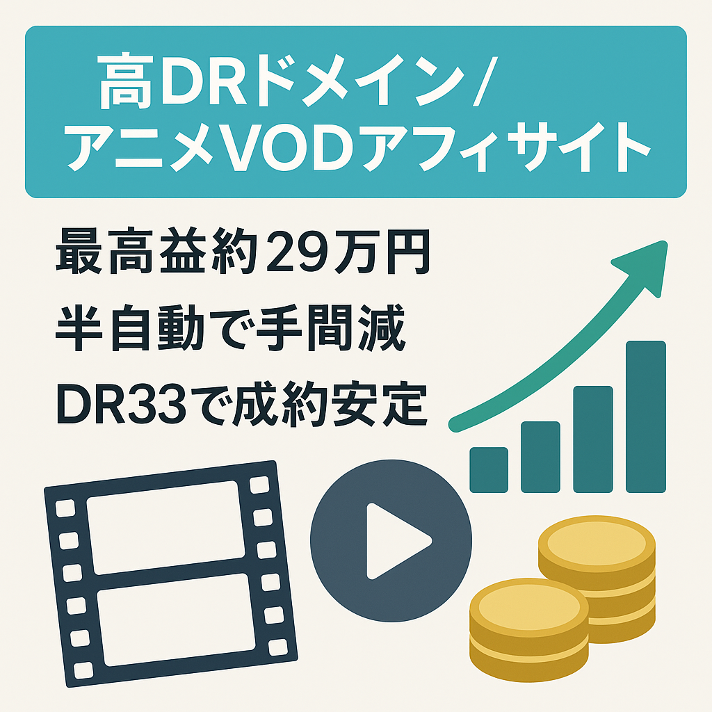 【高DRドメイン】アニメに特化したVODアフィサイト