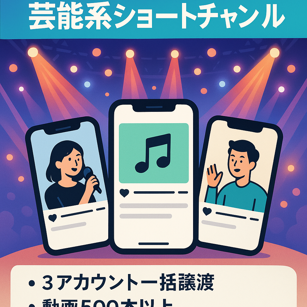 【３アカウント譲渡】値下げ交渉可能！ショートメイン芸能系チャンネル