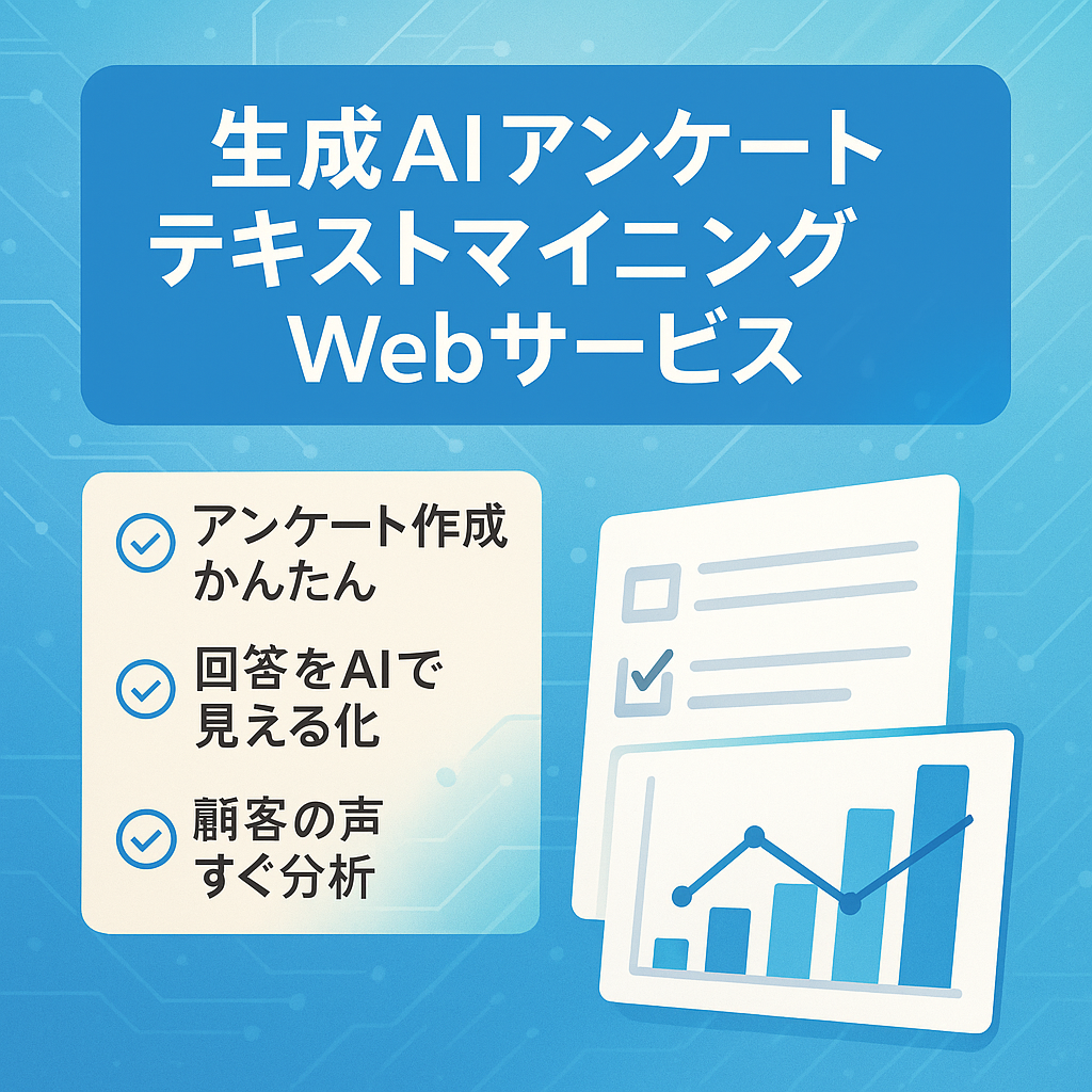 【生成系AIのWebサービス】アンケートの作成・回答を見える化できるテキストマイニングツール