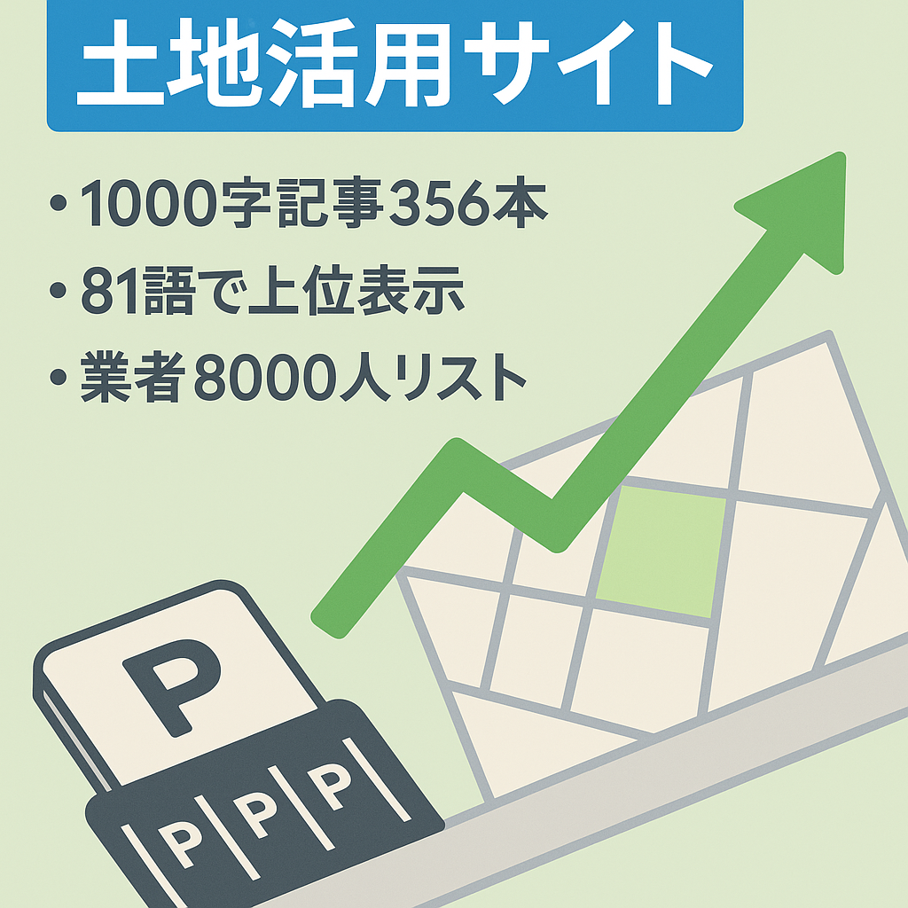 【年間売上3000万円越え】駐車場や狭小土地向けの土地活用ポータルサイト