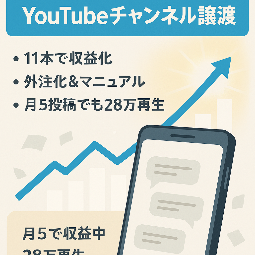 【収益化済み/チャンネル登録2464名】2ch系キュレーションYouTubeチャンネルの譲渡【非属人/外注そのまま引継可能】