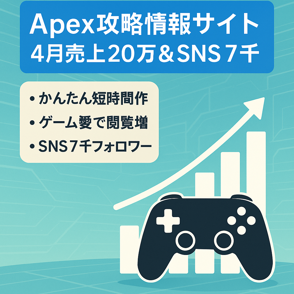 【4月の売り上げ20万越え！】Apex Legendsの攻略情報サイト【SNSフォロワー7000人以上】