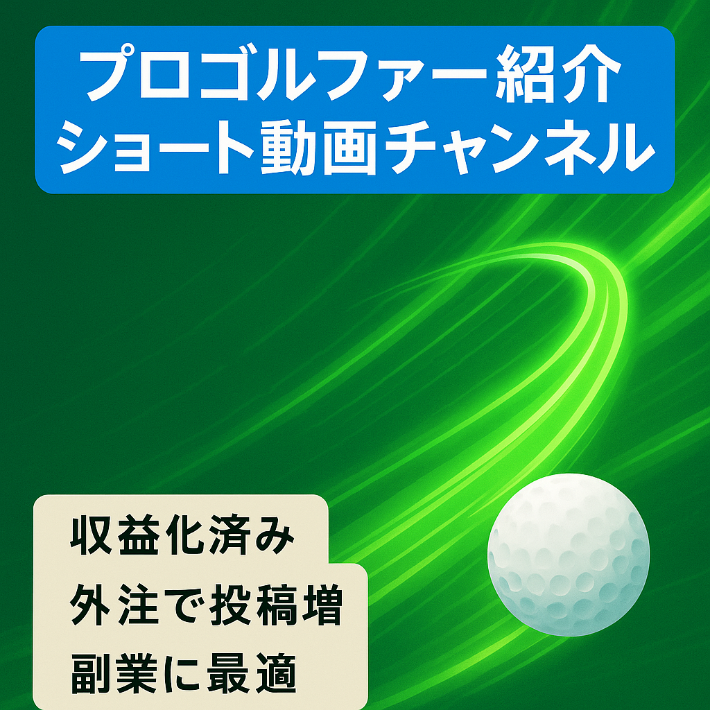 【収益化済み！登録者19,000人以上！800万再生動画有】shortプロゴルファー紹介チャンネル【フル外注可能】非属人性運用可