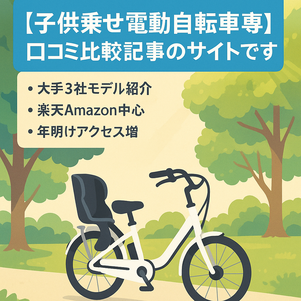 【子供乗せ電動自転車専門】口コミ比較記事のサイトです