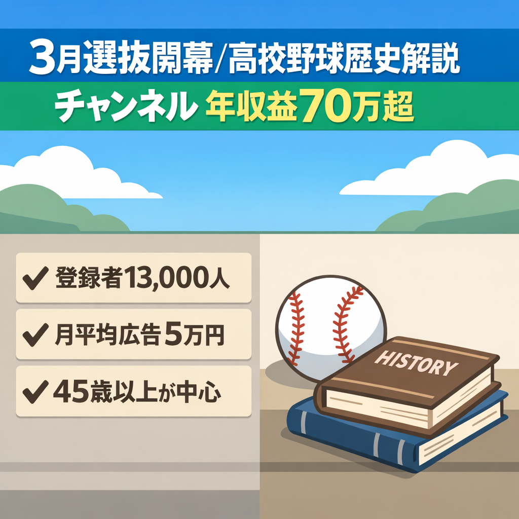 【3月選抜開幕】登録者13,000人｜高校野球歴史解説｜年間収益70万円超｜