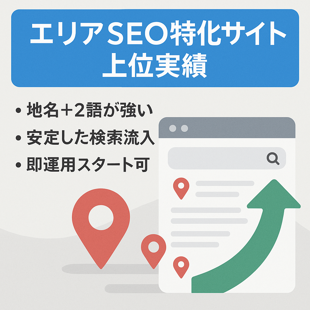 エリアSEOで成功媒体。エリア+2ワードの組み合わせで上位表示達成済
