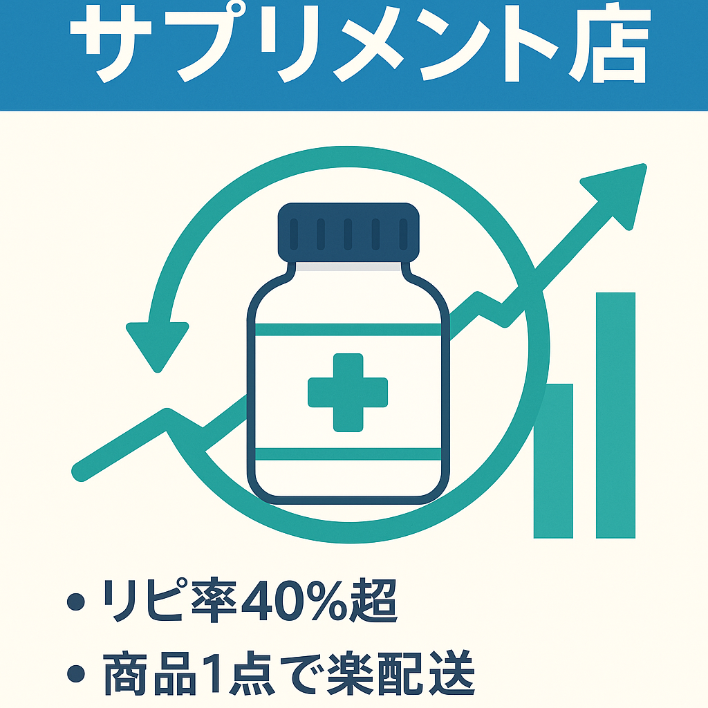 【リピーター率40%超！安定黒字のサプリメントショップ】創業3年目