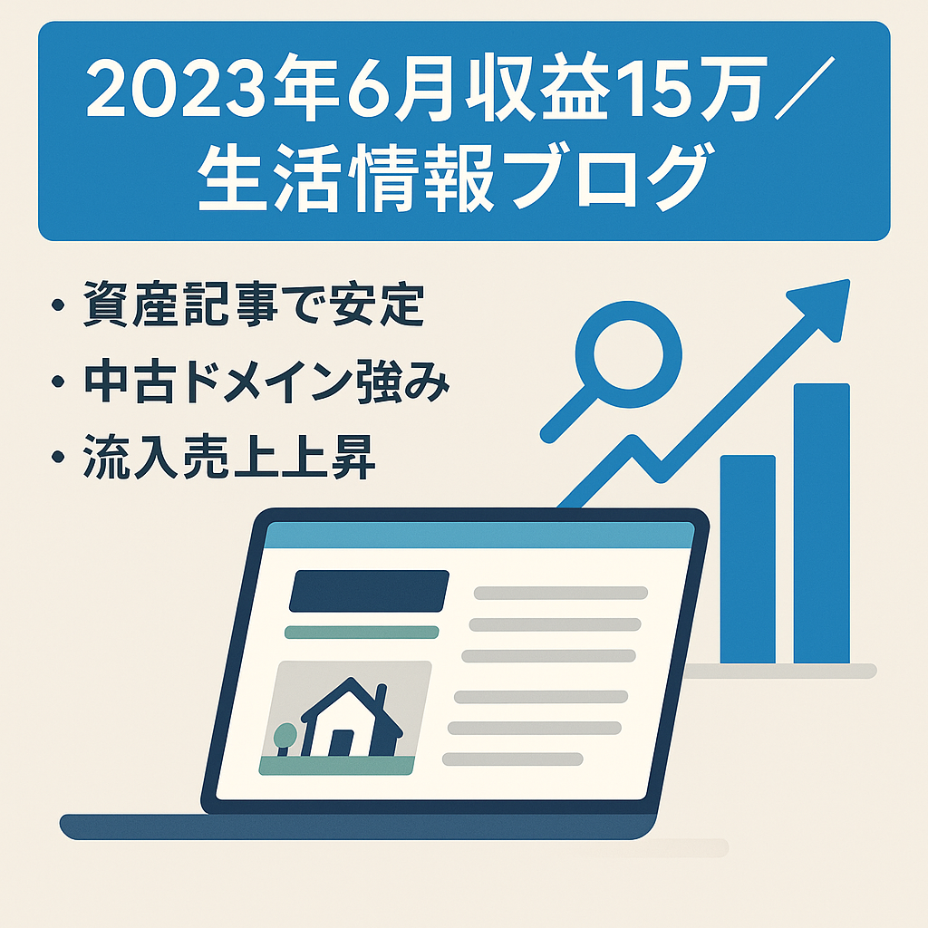 【2023年6月収益15万超え】グーグル検索上位キーワード多数！生活情報ブログ