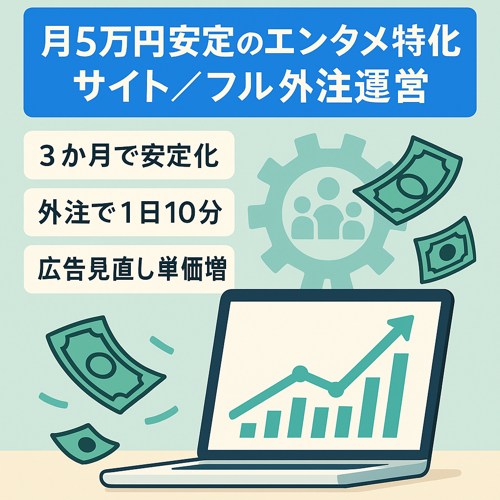 【たった3ヶ月で月5万円以上が安定/RPM1233/インデックススピード数分】フル外注で運営しているエンタメ特化サイト