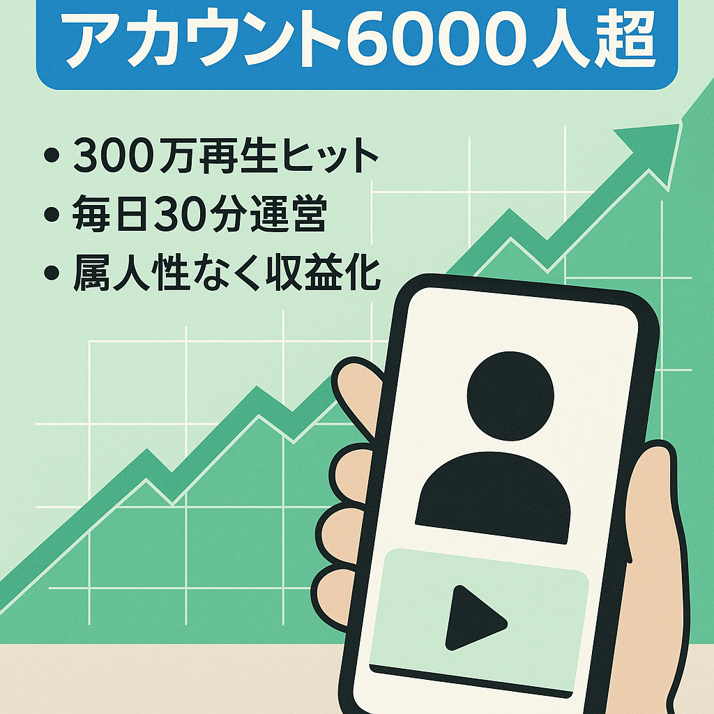 【TikTokアカウント　フォロワー6000人超え】作業30分の切り抜きアカウント