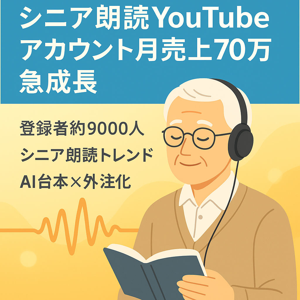 【立ち上げ2ヶ月で月間売上70万超え】急成長中のシニア朗読系YouTubeアカウント