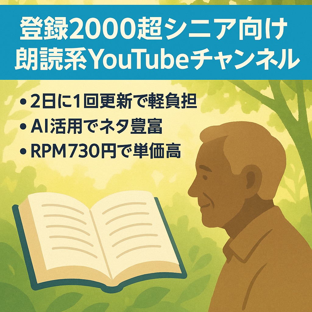 【登録者2000人超！】シニア特化のスカッと感動朗読系チャンネル【RPM730円】