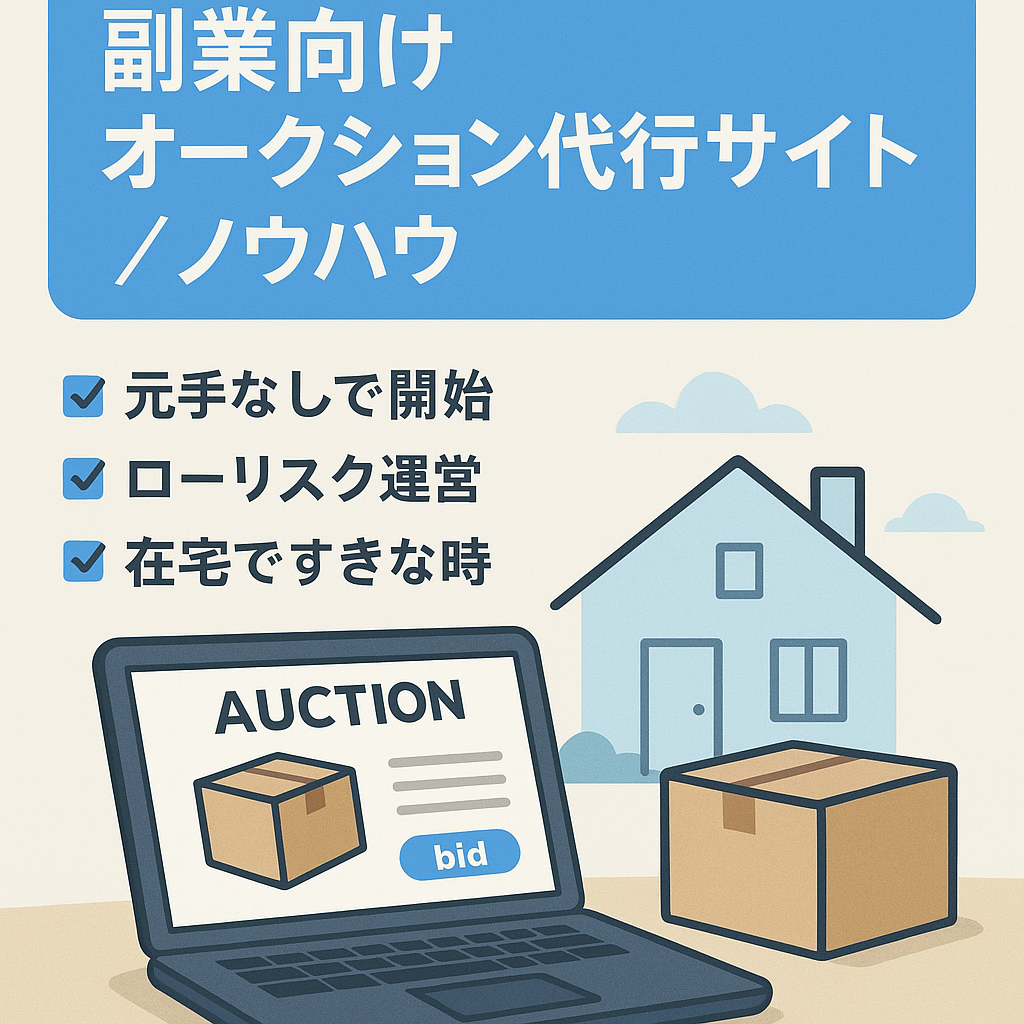 副業にもおすすめ。経費が殆どかからないオークション代行サイト＆ノウハウ販売