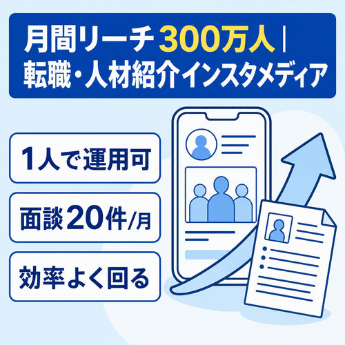 月間リーチ300万人｜転職・人材紹介向けインスタメディア