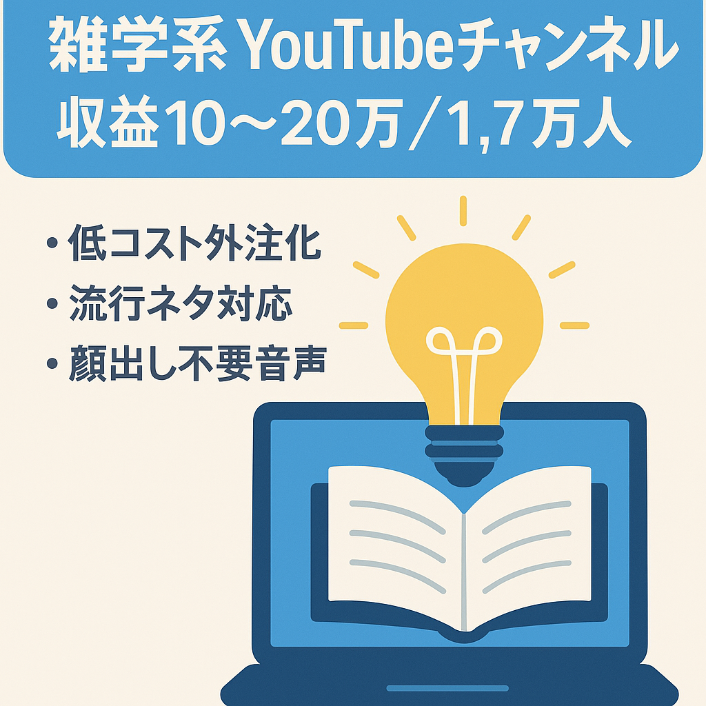 【月収益10〜20万円】登録者1.7万人越え雑学系YouTubeチャンネル