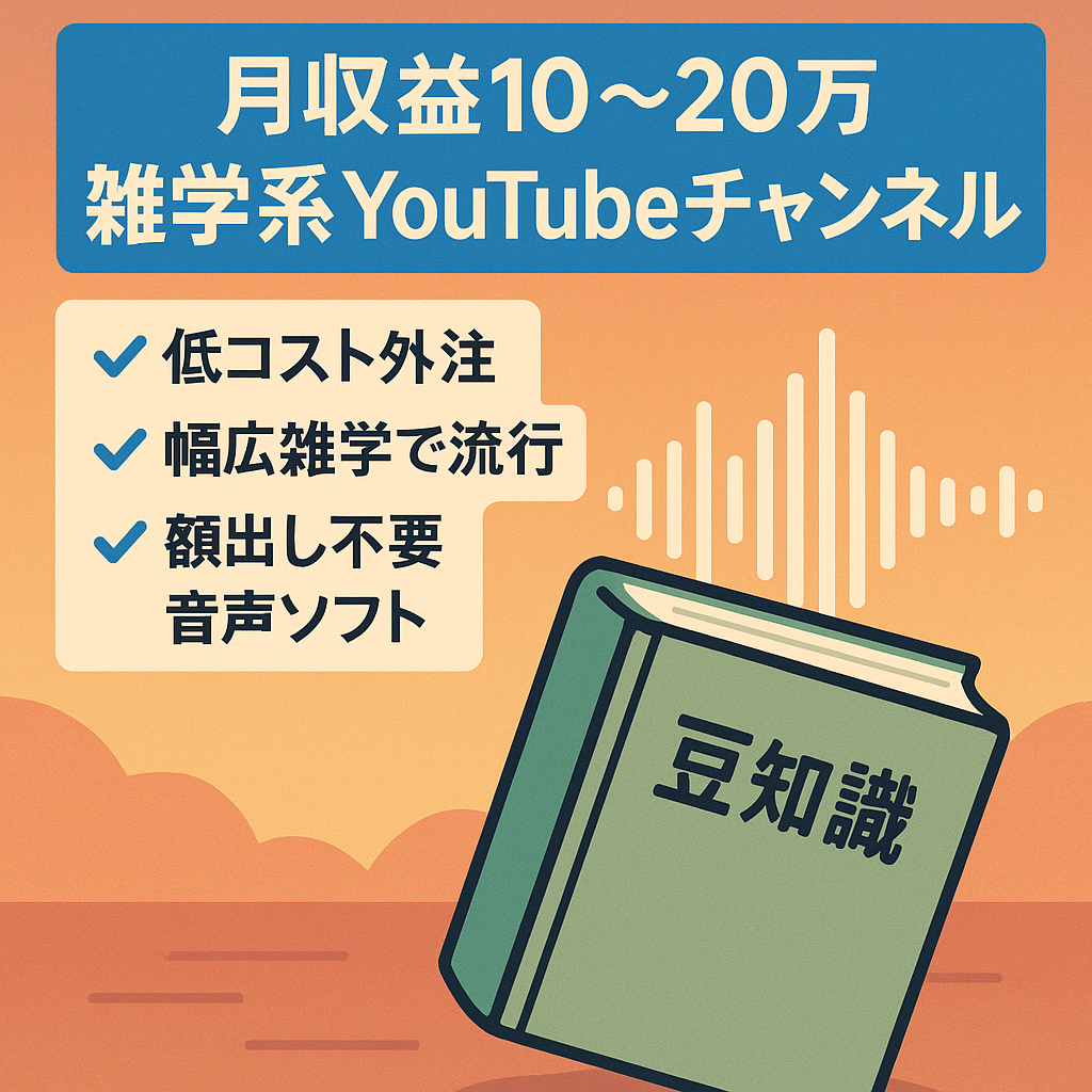 【月収益10〜20万円】登録者1.7万人越え雑学系YouTubeチャンネル