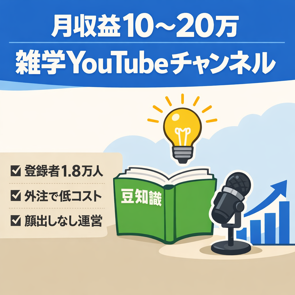 【月収益10〜20万円】1年7ヶ月運営、登録者1.8万人雑学系YouTubeチャンネル