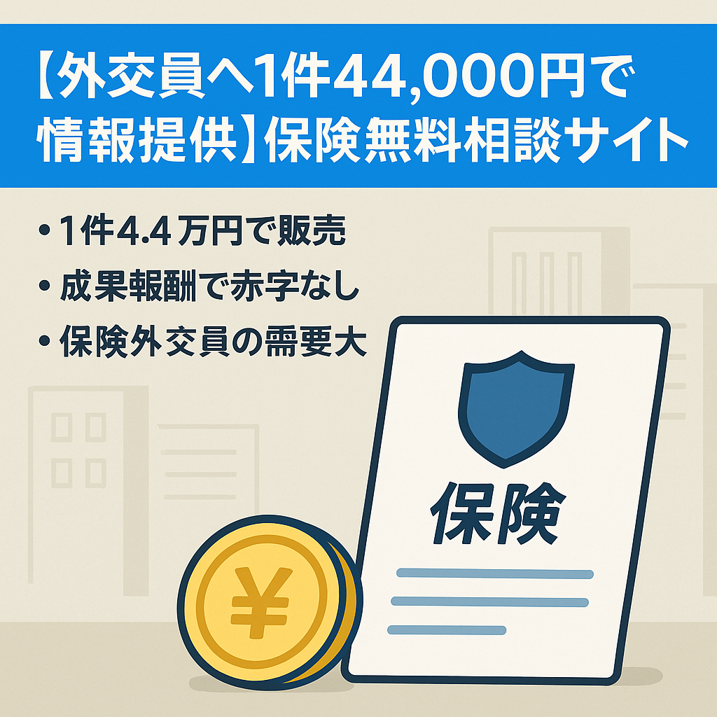 【外交員へ1件44,000円で情報提供】保険無料相談サイト