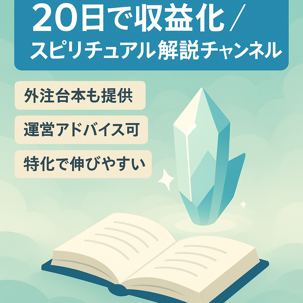 運営開始20日で収益化達成「ゆっくり解説のスピリチュアル系」youtubeチャンネル