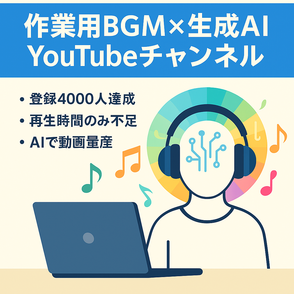 【生成AI・作業用BGM】登録者数4,000人のYouTubeチャンネル