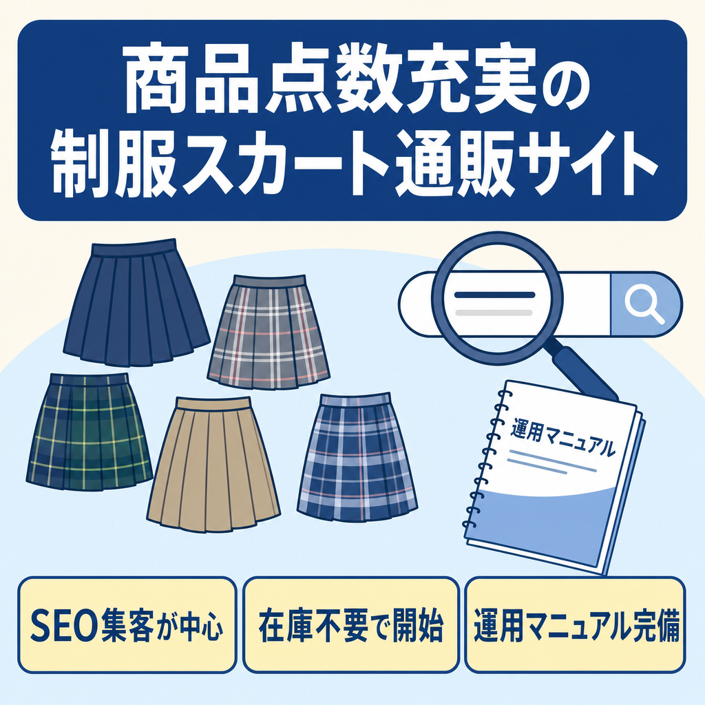 商品点数が充実している制服スカート特化型通販サイト