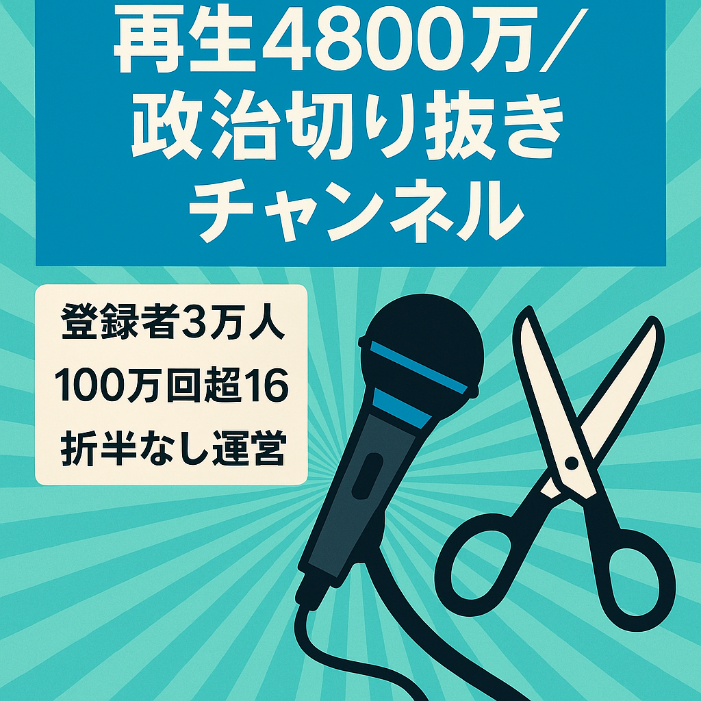 総再生回数4800万回＋登録者3万人！某政治系YouTuber切り抜きチャンネル