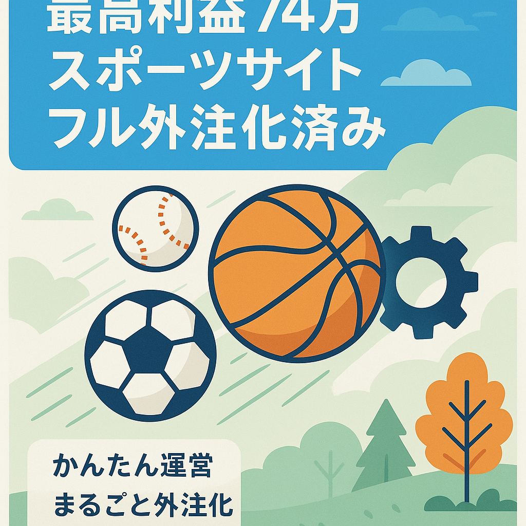 【最高利益74万円】今話題のスポーツジャンル!!【フル外注化済み】