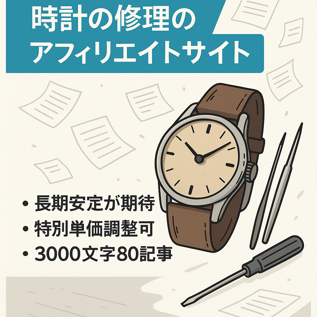 【YMYL以外のジャンル】時計の修理のアフィリエイトサイト