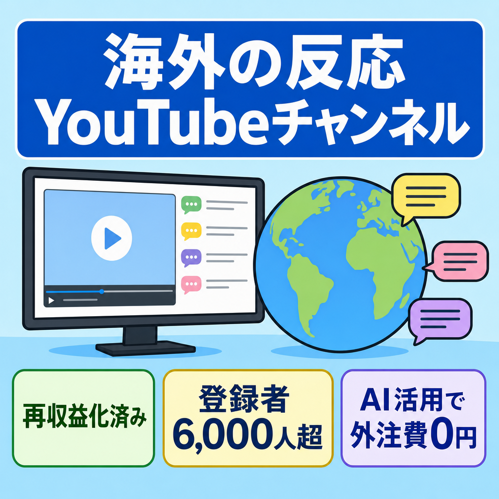 【再収益化済】登録者6,000人超｜海外の反応YouTubeチャンネル｜AI活用・外注不要