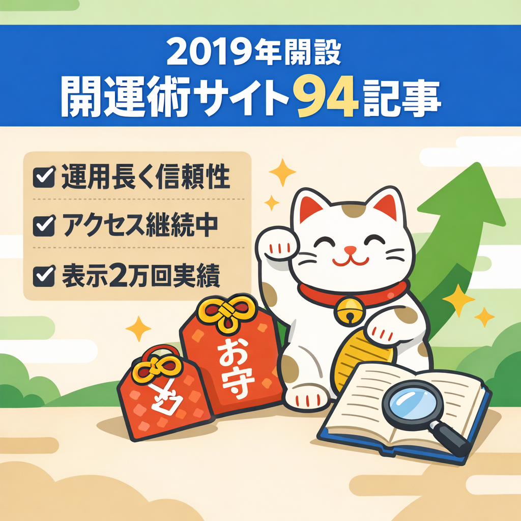 【2019年開設オールドドメイン】94記事 開運術メイン記事入れ替えで再生可能なサイト