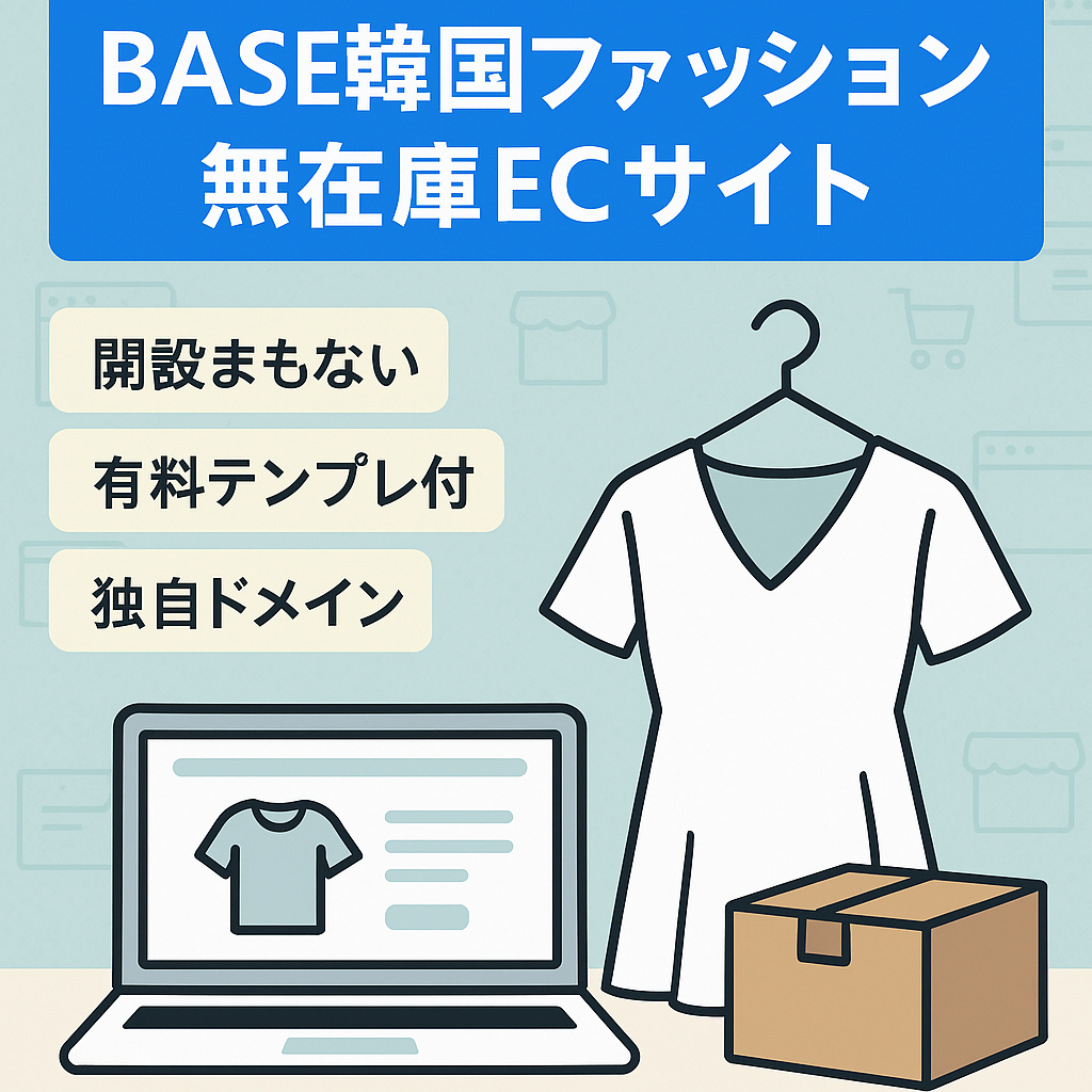 これから副業やる方にオススメです。BASE 韓国ファッション無在庫ECサイト