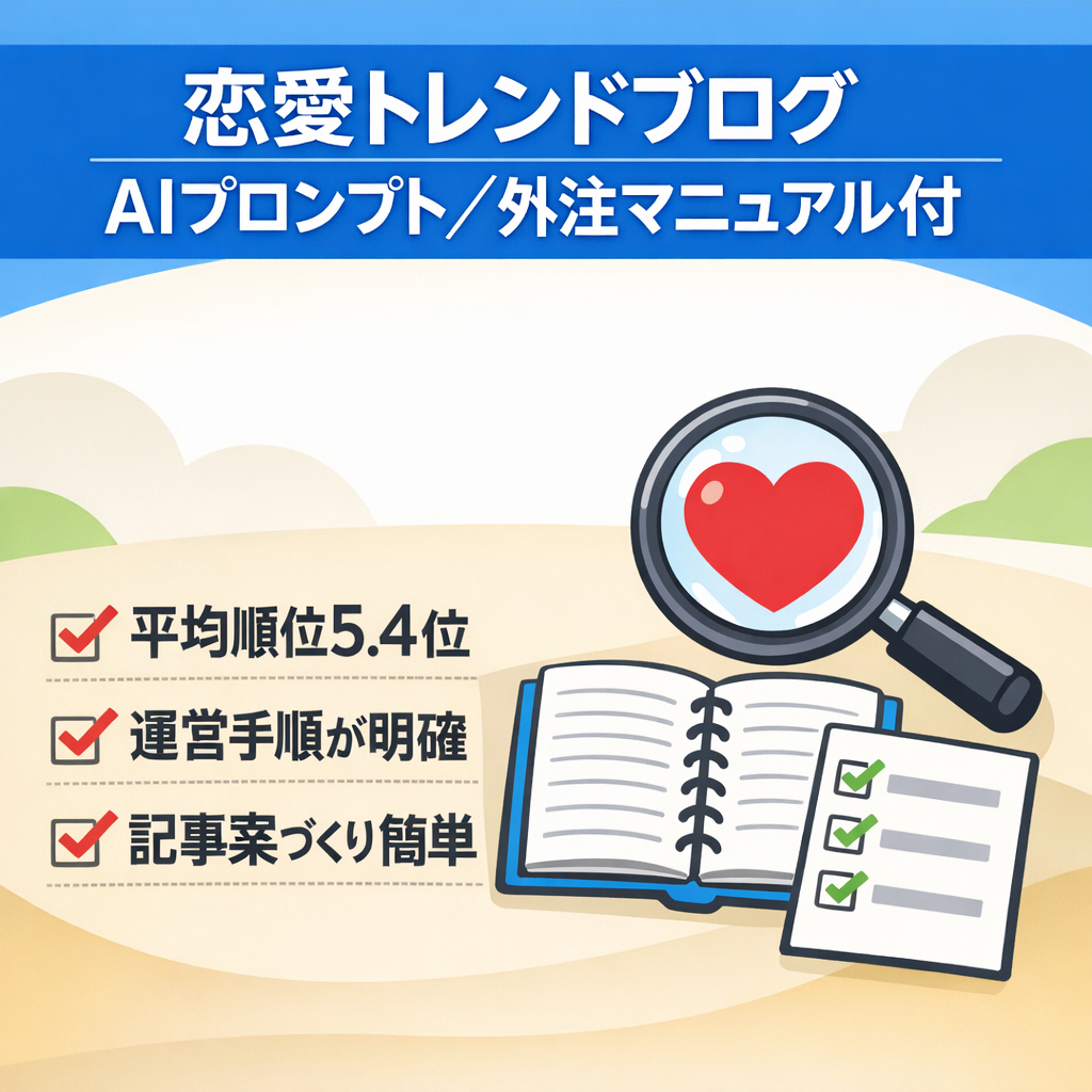 恋愛トレンド特化ブログ｜構成案AIプロンプト＋外注マニュアル付き！