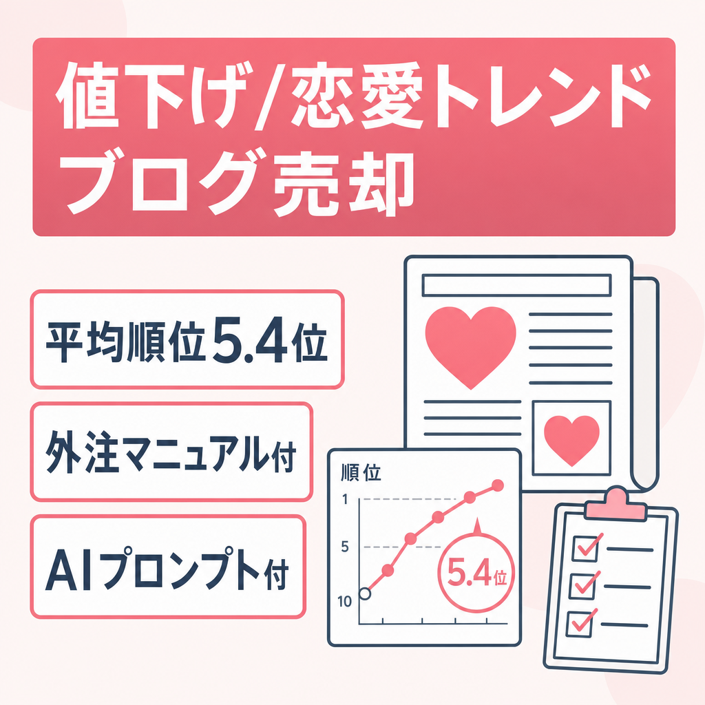 【値下げしました】恋愛トレンド特化ブログ｜構成案AIプロンプト＋外注マニュアル付き！